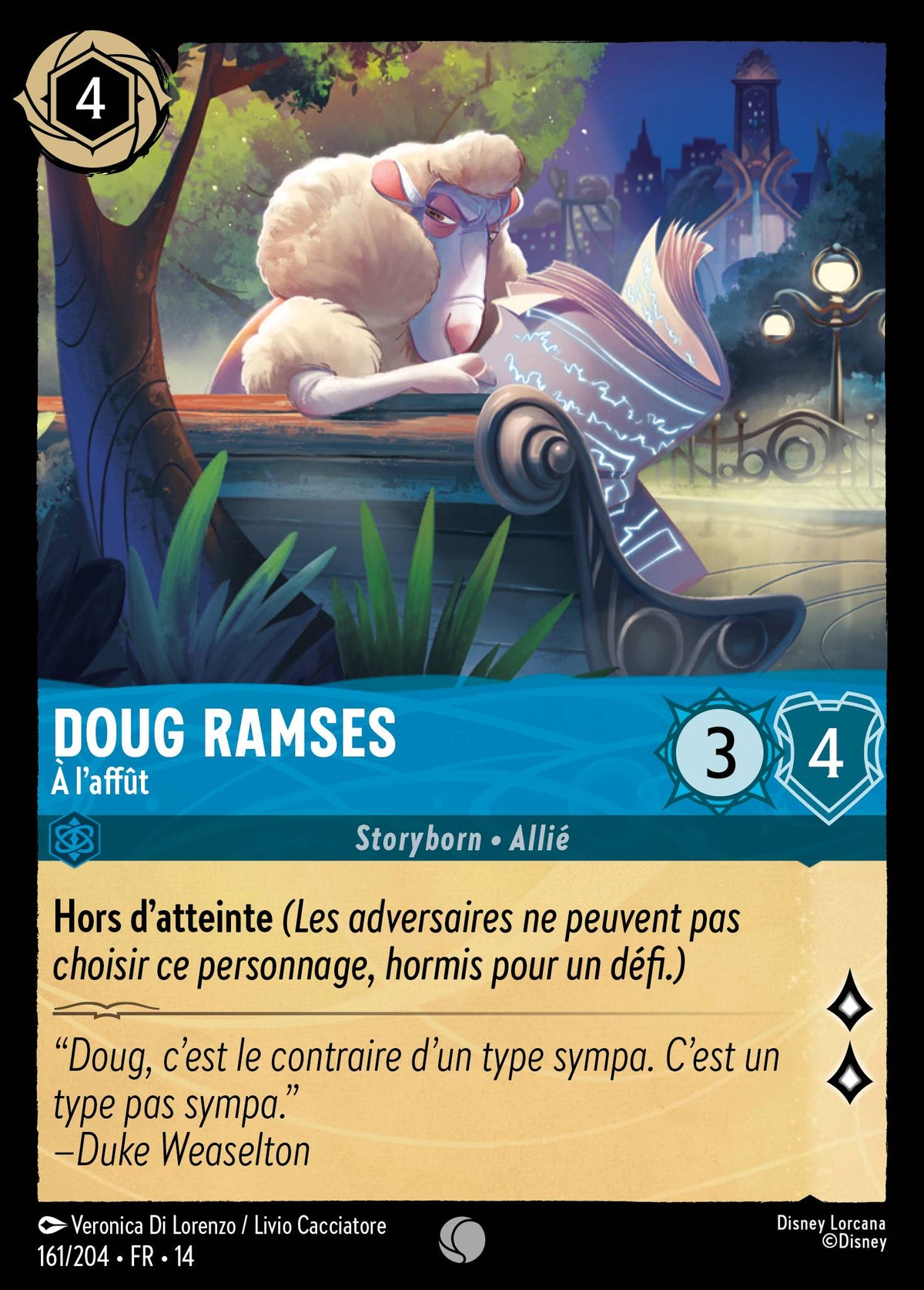 Carte Lorcana 161/204 Doug Ramses, À l'affût | LorenZone