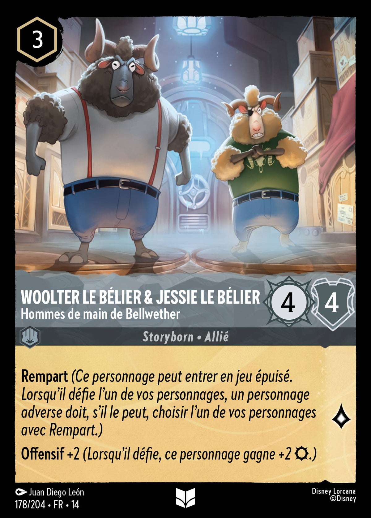 Carte Lorcana 178/204 Woolter le bélier & Jessie le bélier, Hommes de main de Bellwether | LorenZone