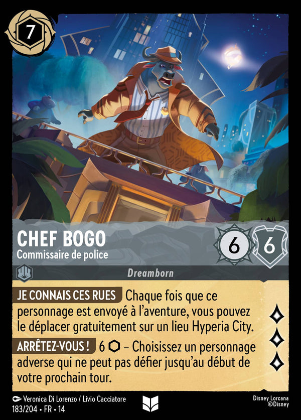 Carte Lorcana 183/204 Chef Bogo, Commissaire de police | LorenZone