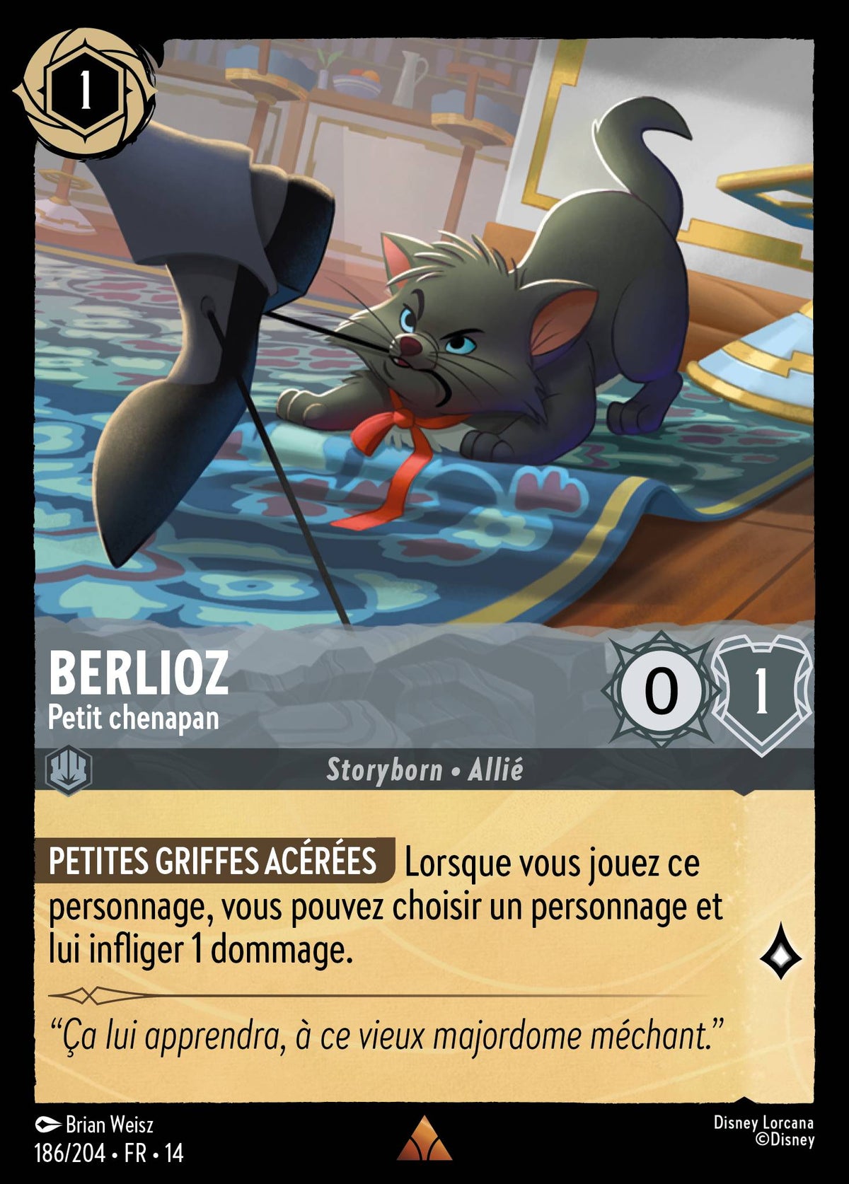 Carte Lorcana 186/204 Berlioz, Petit chenapan | LorenZone