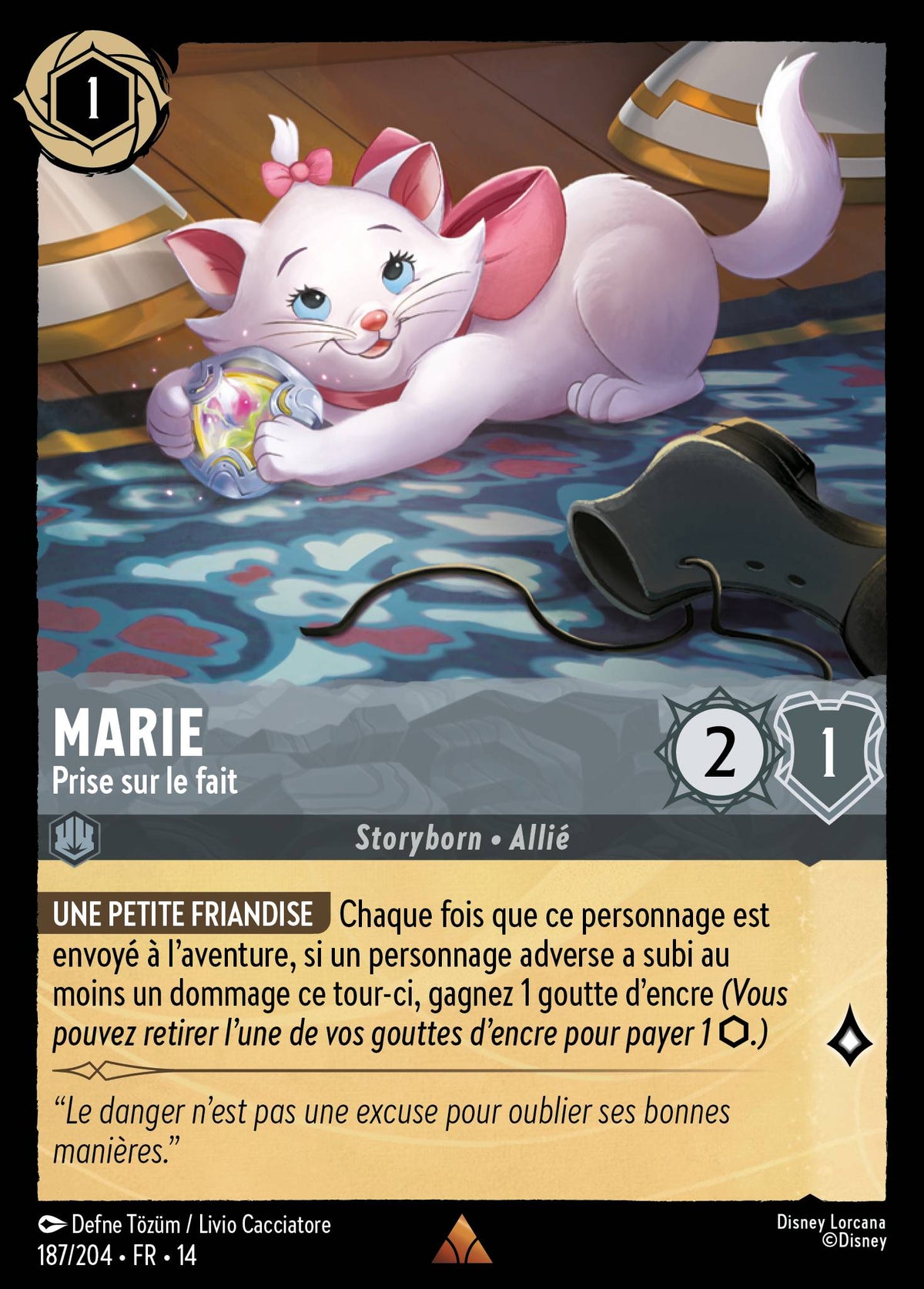 Carte Lorcana 187/204 Marie, Prise sur le fait | LorenZone