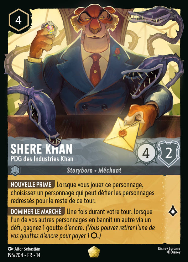 Carte Lorcana 195/204 Shere Khan, PDG des Industries Khan | LorenZone