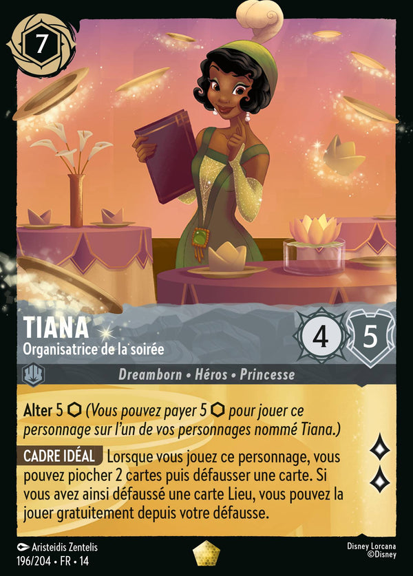 Carte Lorcana 196/204 Tiana, Organisatrice de la soirée | LorenZone