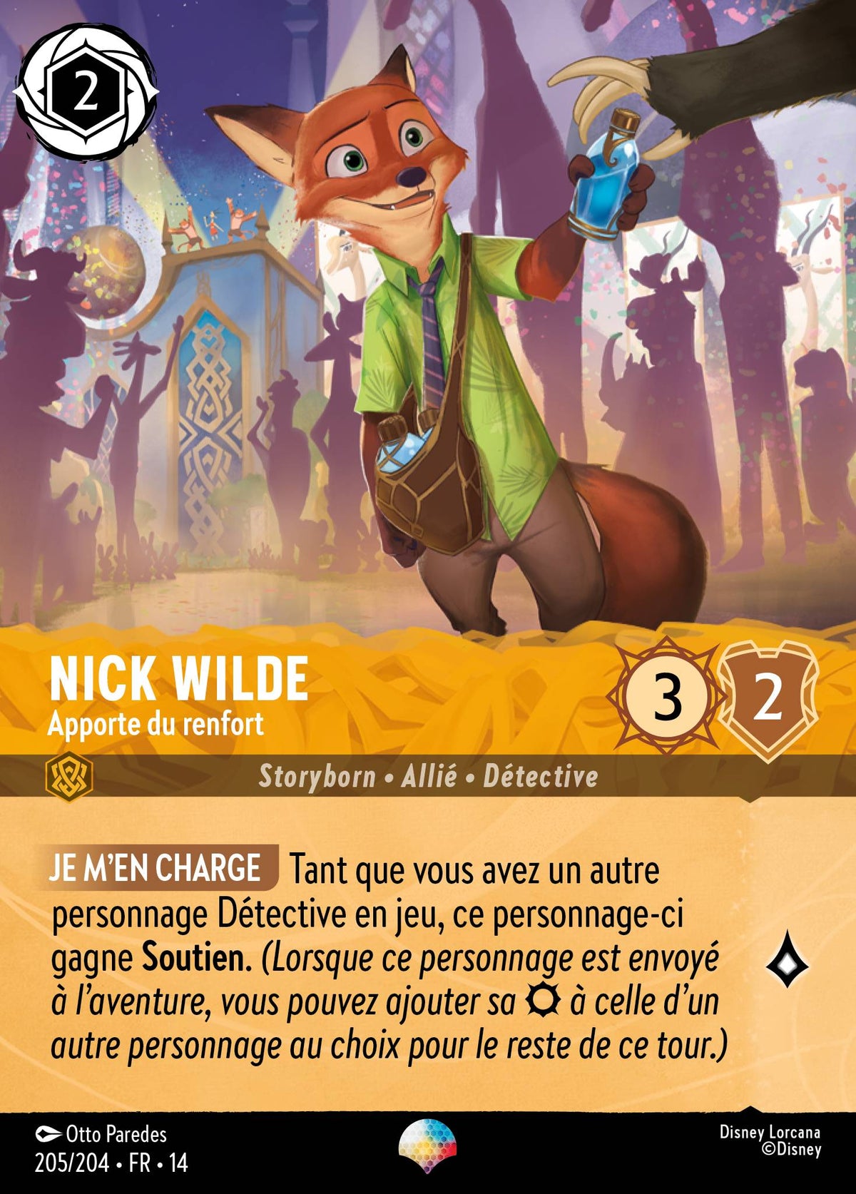 Carte Lorcana 205/204 Nick Wilde, Apporte du renfort | LorenZone