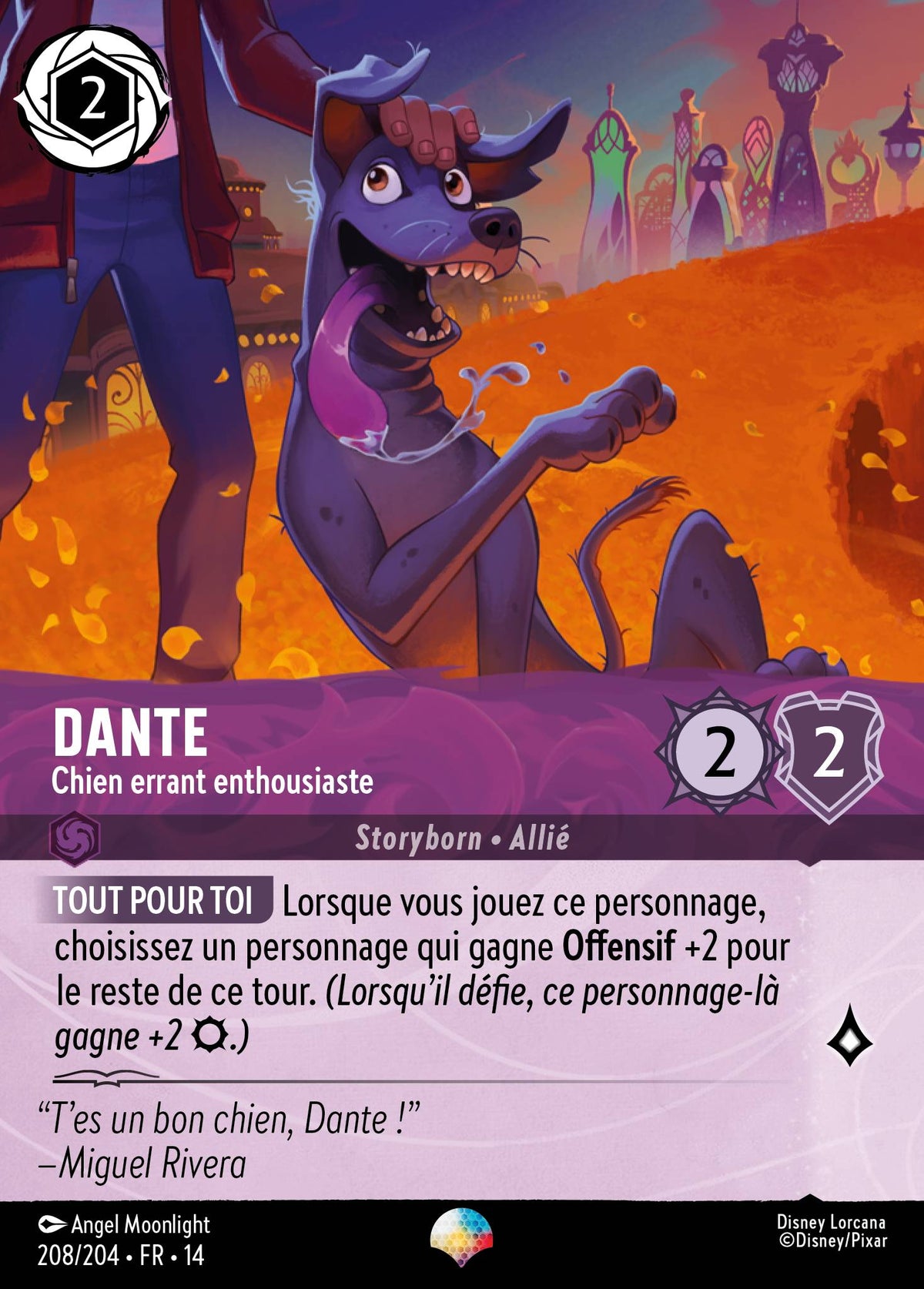 Carte Lorcana 208/204 Dante, Chien errant enthousiaste | LorenZone