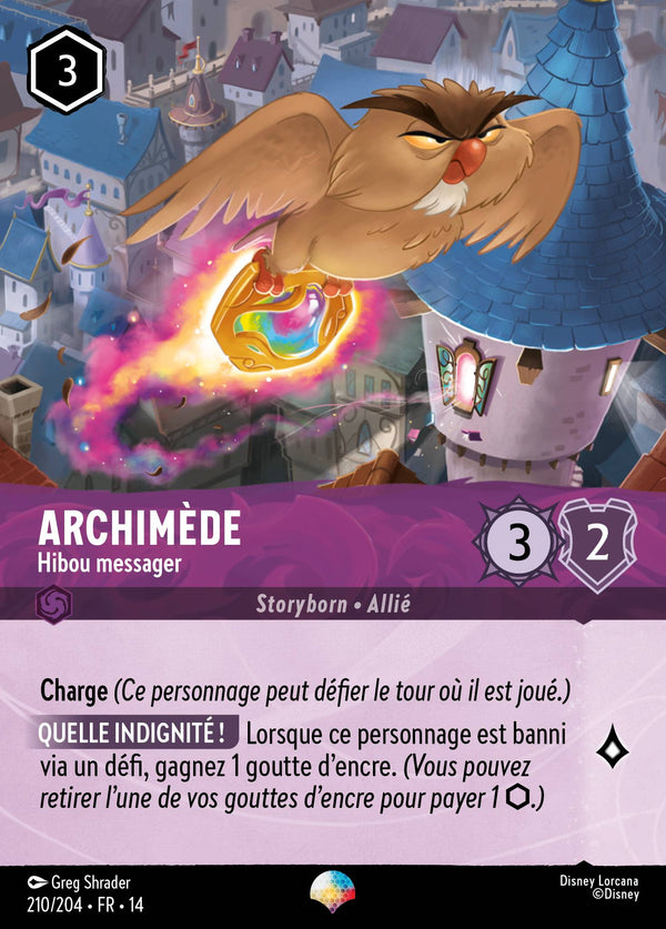 Carte Lorcana 210/204 Archimède, Hibou messager | LorenZone
