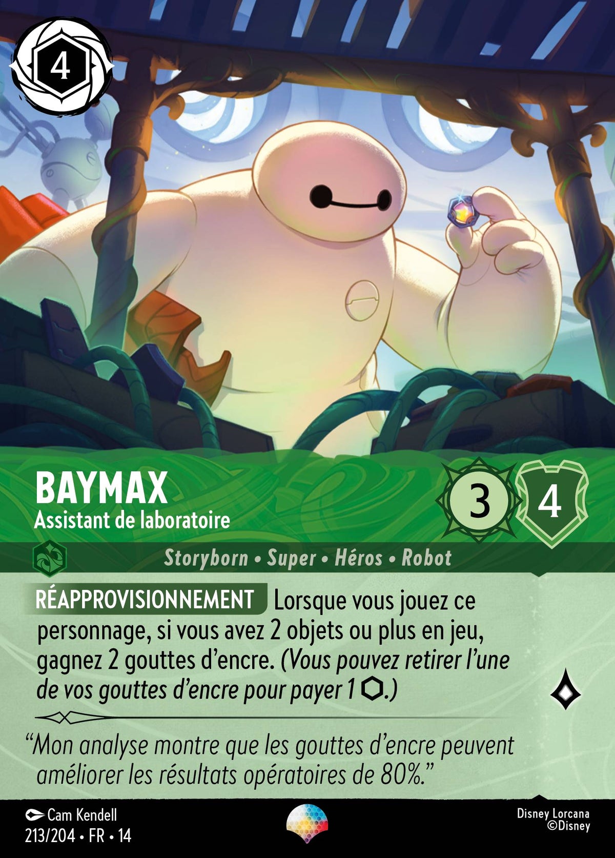 Carte Lorcana 213/204 Baymax, Assistant de laboratoire | LorenZone