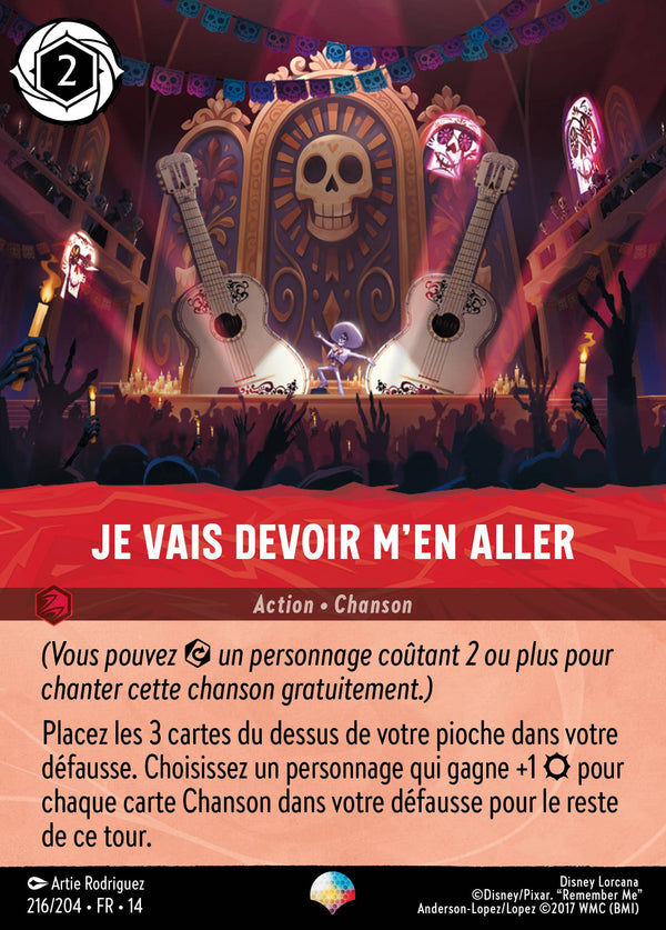 Carte Lorcana 216/204 Je vais devoir m'en aller | LorenZone