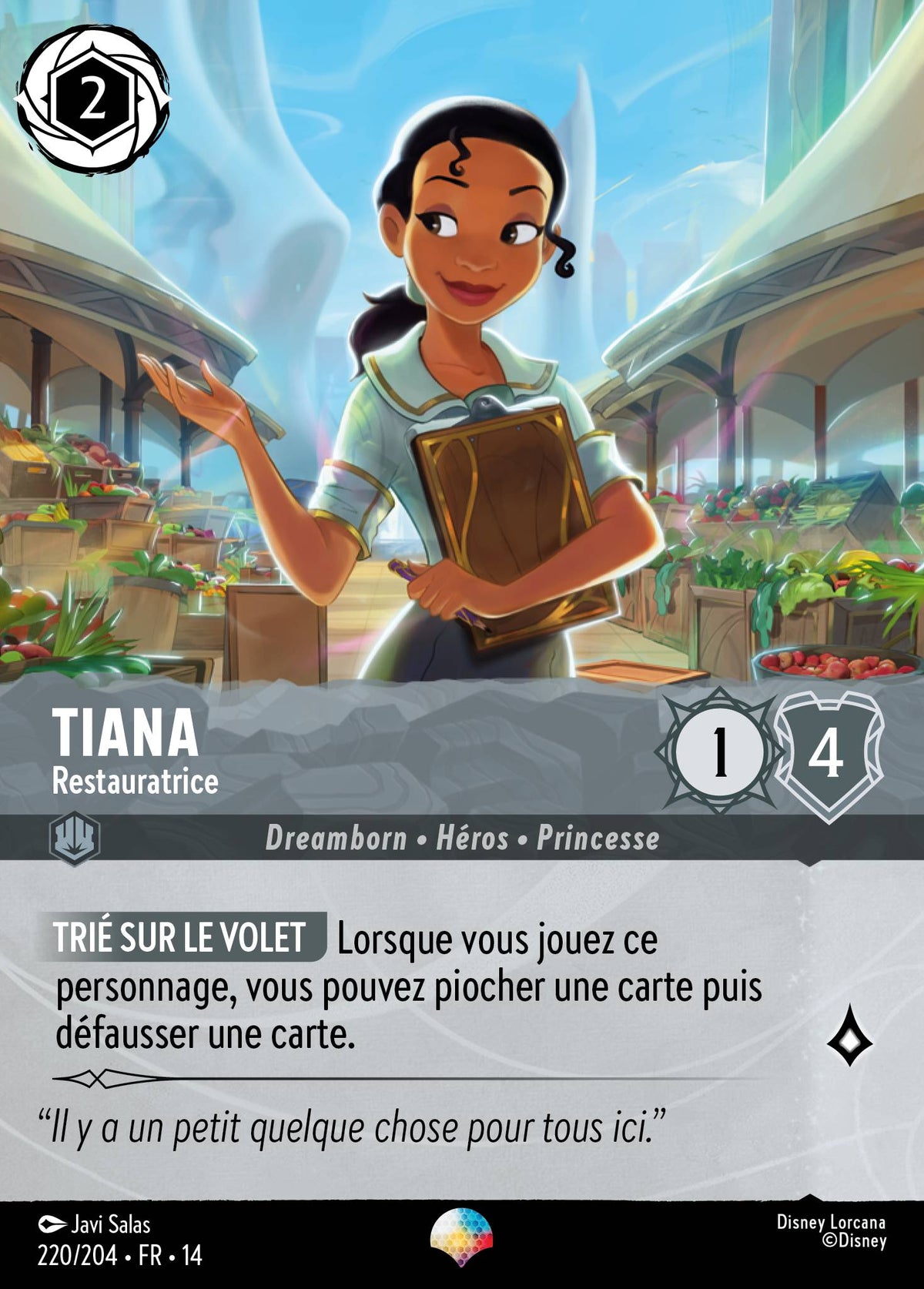 Carte Lorcana 220/204 Tiana, Restauratrice | LorenZone