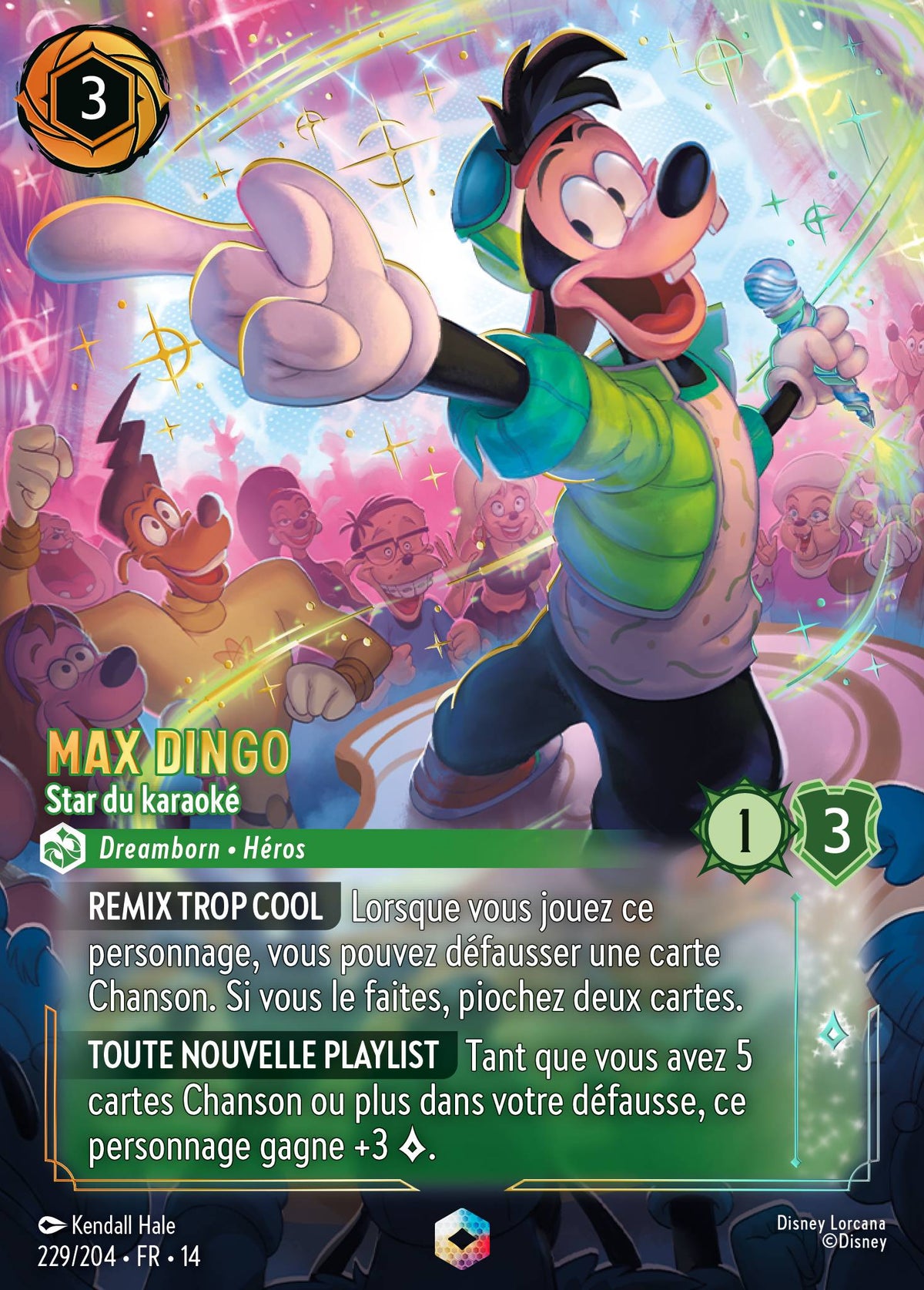 Carte Lorcana 229/204 Max Dingo, Star du karaoké | LorenZone