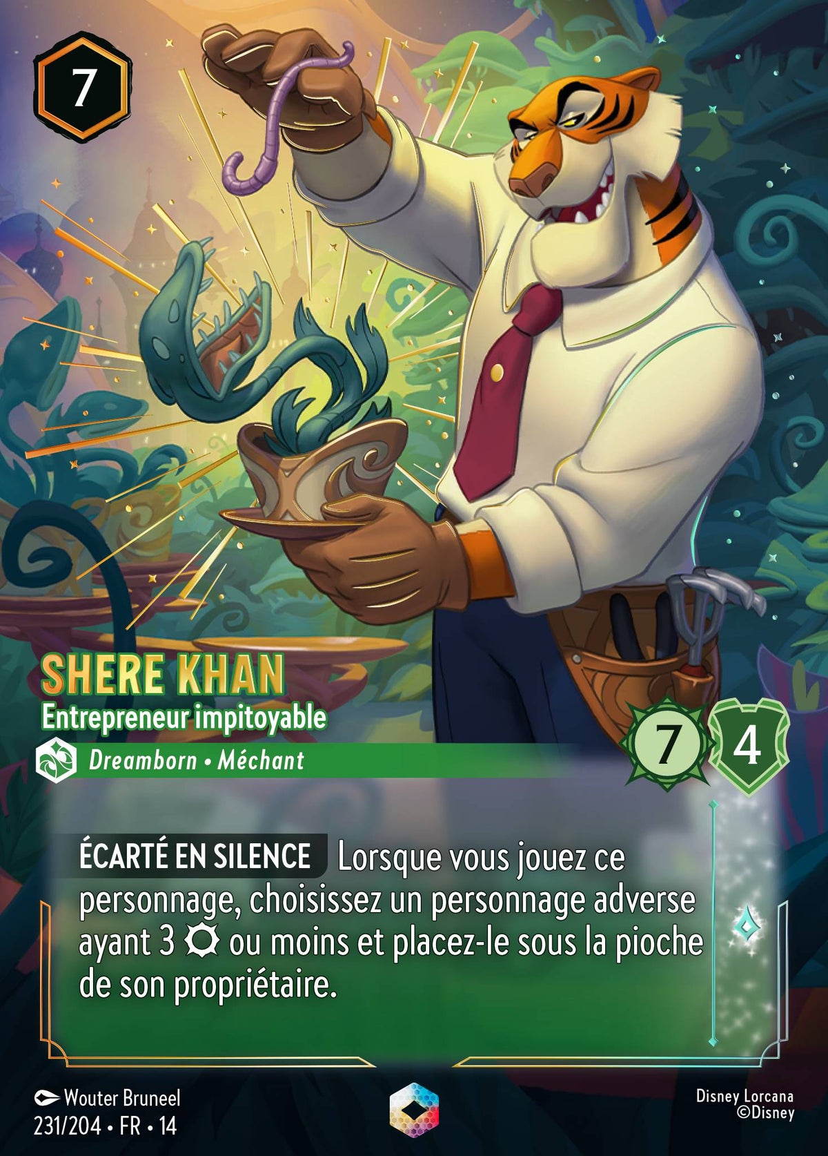 Carte Lorcana 231/204 Shere Khan, Entrepreneur impitoyable | LorenZone