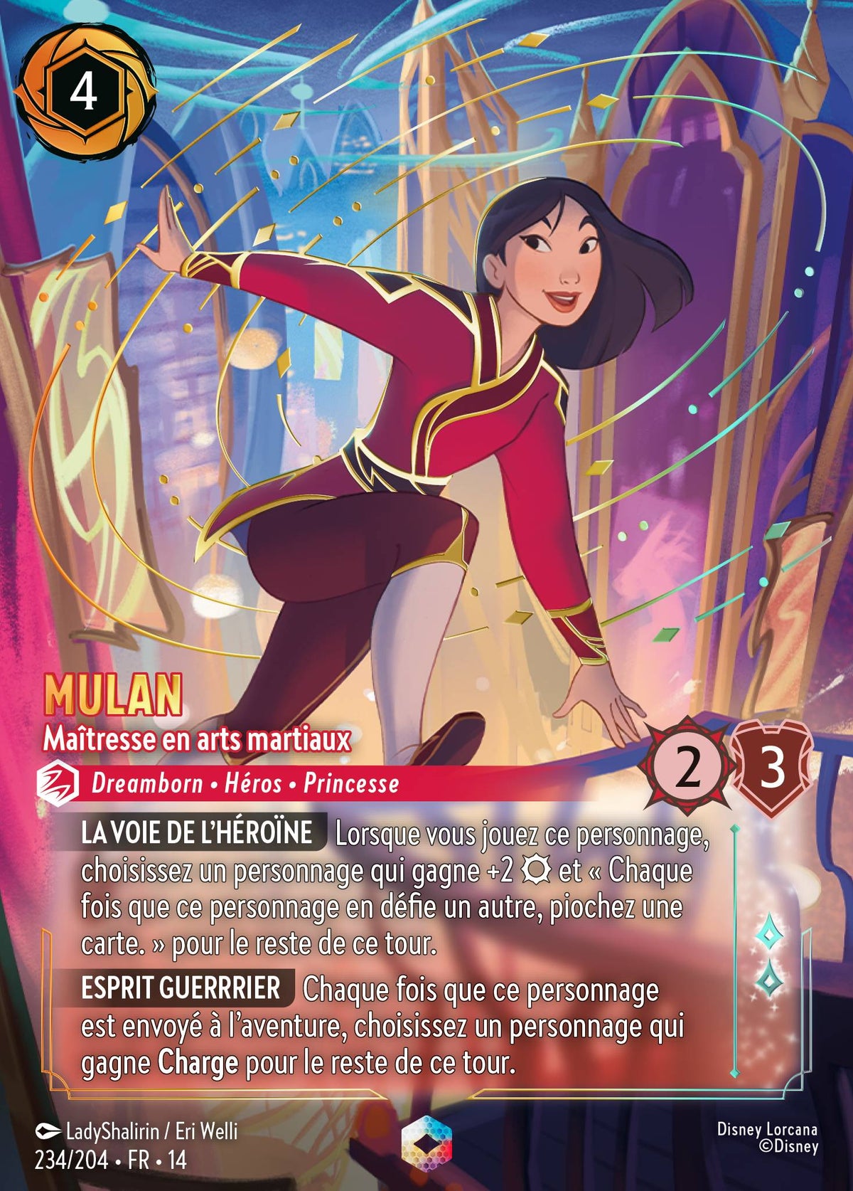 Carte Lorcana 234/204 Mulan, Maîtresse en arts martiaux | LorenZone