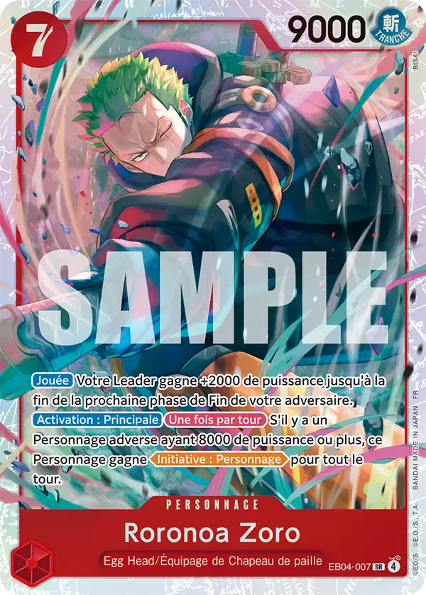 Carte One Piece EB04-007 Roronoa Zoro V1 | LorenZone