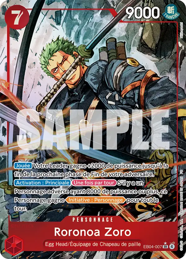 Carte One Piece EB04-007 Roronoa Zoro V2 | LorenZone