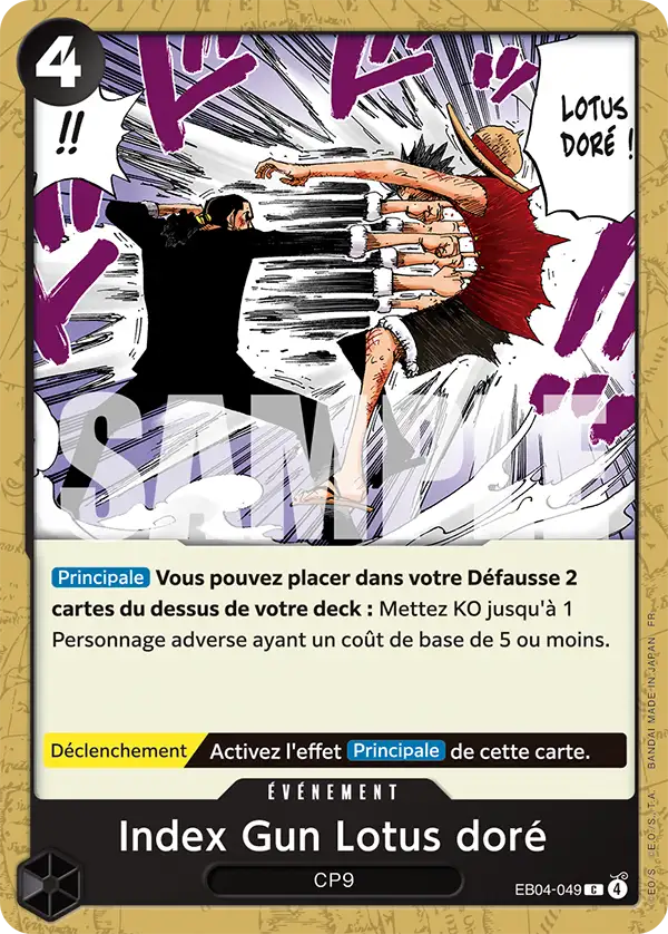 Carte One Piece EB04-049 Index Gun Lotus dore | LorenZone