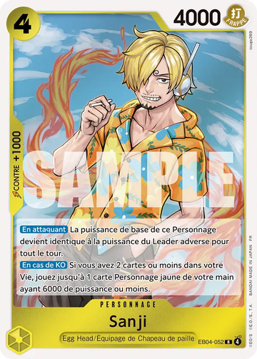 Carte One Piece Sanji EB04-052 V1 - Aventure sur l'Île de Dieu