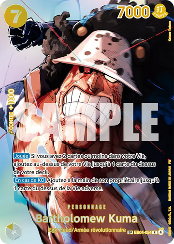 Carte One Piece Bartholomew Kuma EB04-054 V2 - L'Heure de la Bataille Décisive