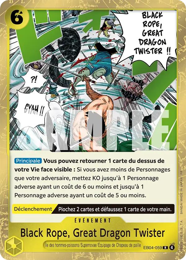 Carte One Piece EB04-059 Black Rope, Great Dragon Twister | LorenZone