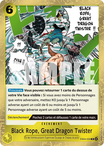 Carte One Piece Black Rope, Great Dragon Twister EB04-059 - Aventure sur l'Île de Dieu