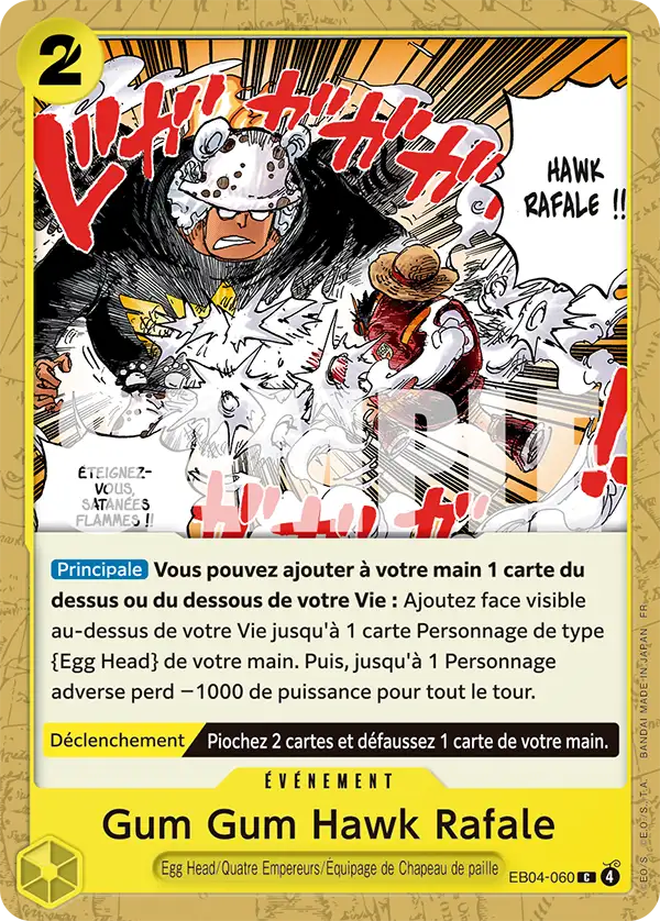 Carte One Piece EB04-060 Gum Gum Hawk Rafale | LorenZone