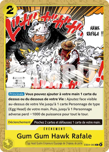 Carte One Piece Gum Gum Hawk Rafale EB04-060 - Aventure sur l'Île de Dieu