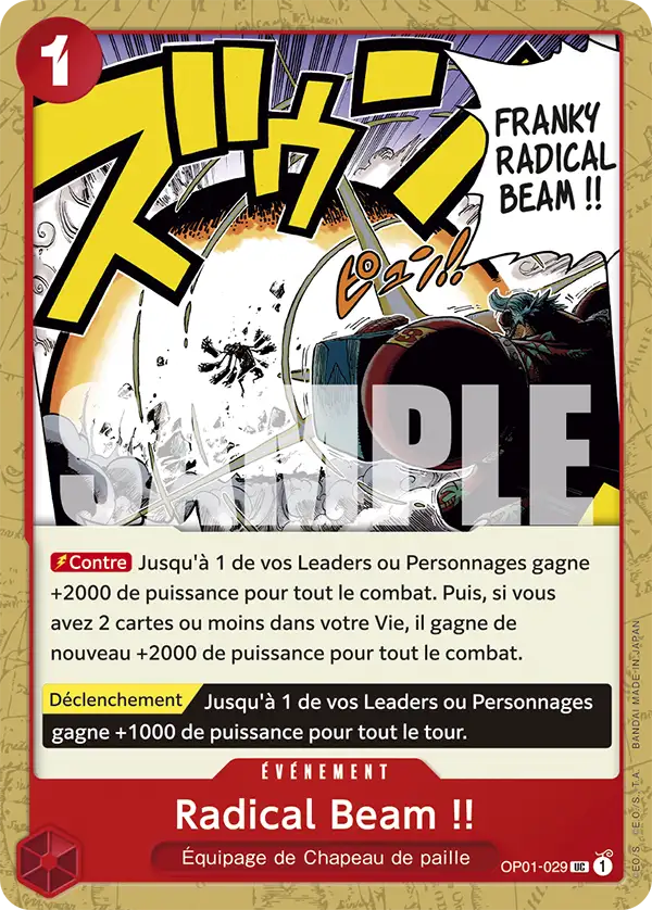 Carte One Piece OP01-029 Radical Beam !! V1 | LorenZone