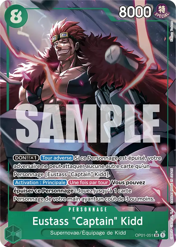 Carte One Piece OP01-051 Eustass "Captain" Kidd V2 | LorenZone