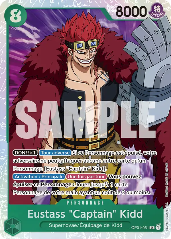 Carte One Piece OP01-051 Eustass "Captain" Kidd V1 | LorenZone