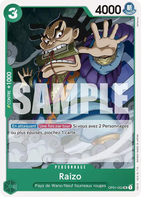 Carte One Piece OP01-052 Raizo V1 | LorenZone