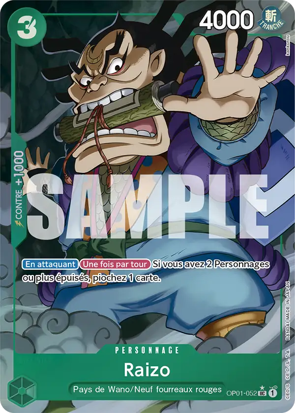 Carte One Piece OP01-052 Raizo V3 | LorenZone
