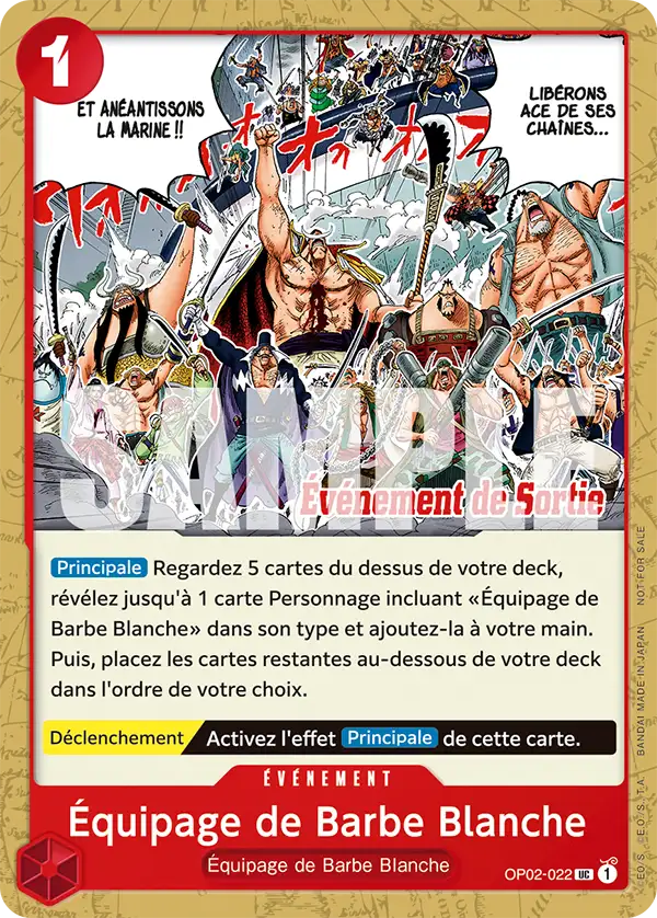 Carte One Piece OP02-022 Équipage de Barbe Blanche V2 | LorenZone