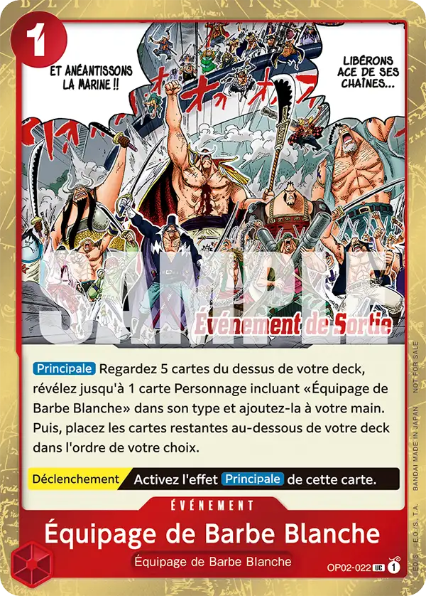 Carte One Piece OP02-022 Équipage de Barbe Blanche V3 | LorenZone