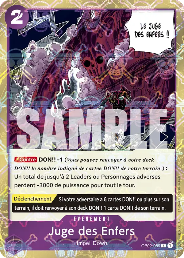 Carte One Piece OP02-089 Juge des Enfers V2 | LorenZone