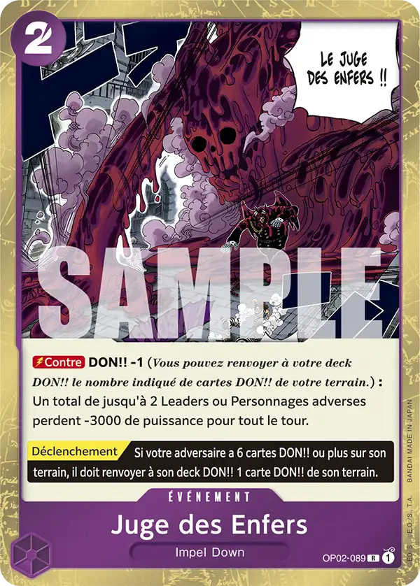 Carte One Piece OP02-089 Juge des Enfers V1 | LorenZone