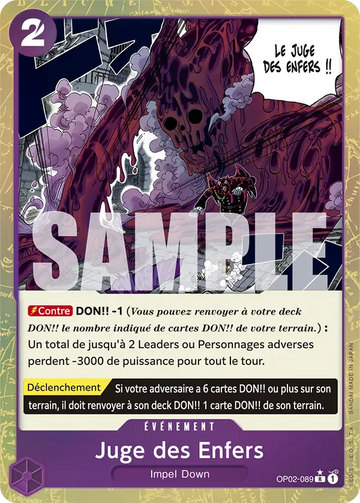 Carte One Piece Juge des Enfers OP02-089 V3 - The Best