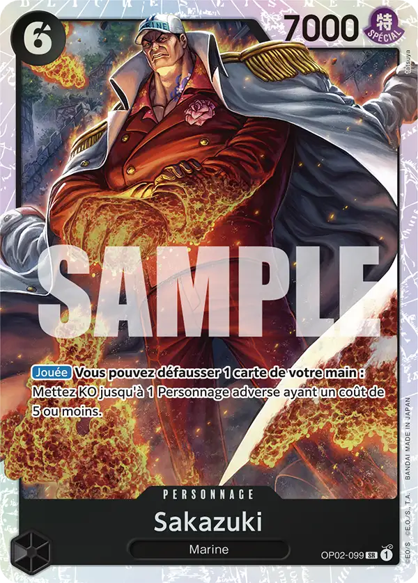 Carte One Piece OP02-099 Sakazuki V1 | LorenZone