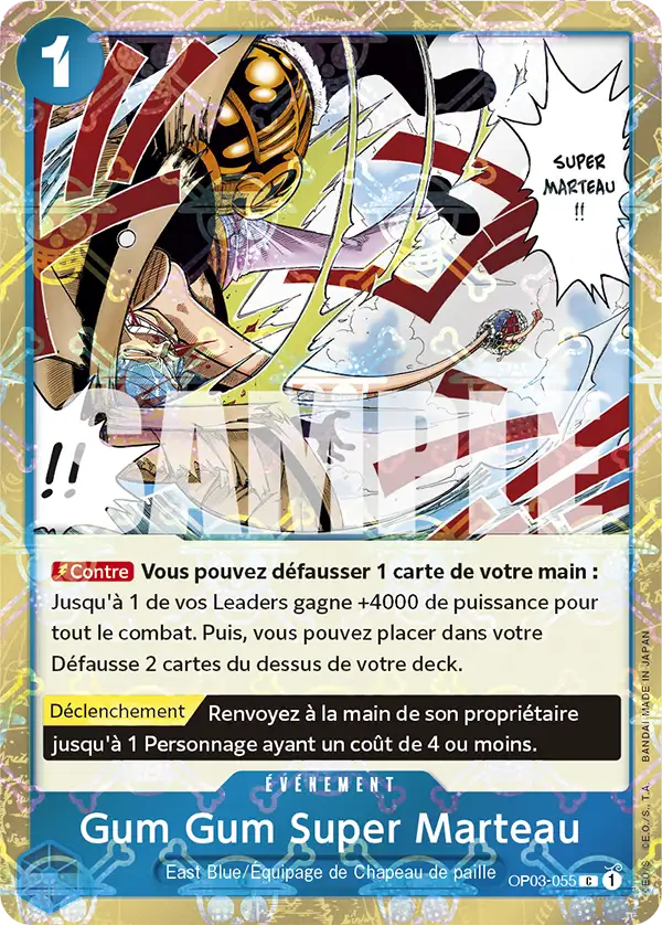 Carte One Piece OP03-055 Gum Gum Super Marteau V2 | LorenZone