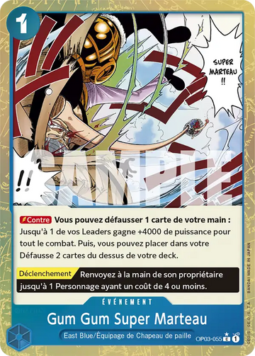 Carte One Piece Gum Gum Super Marteau OP03-055 V3 - The Best