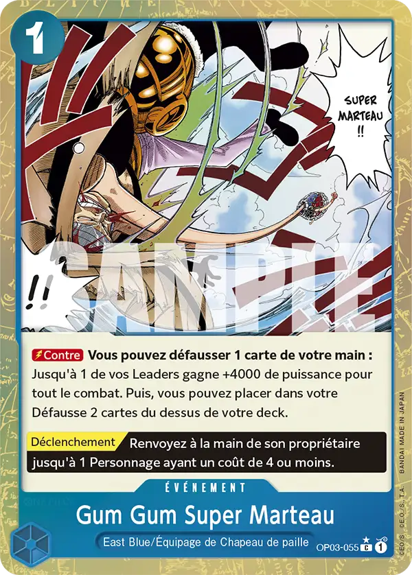 Carte One Piece OP03-055 Gum Gum Super Marteau V3 | LorenZone