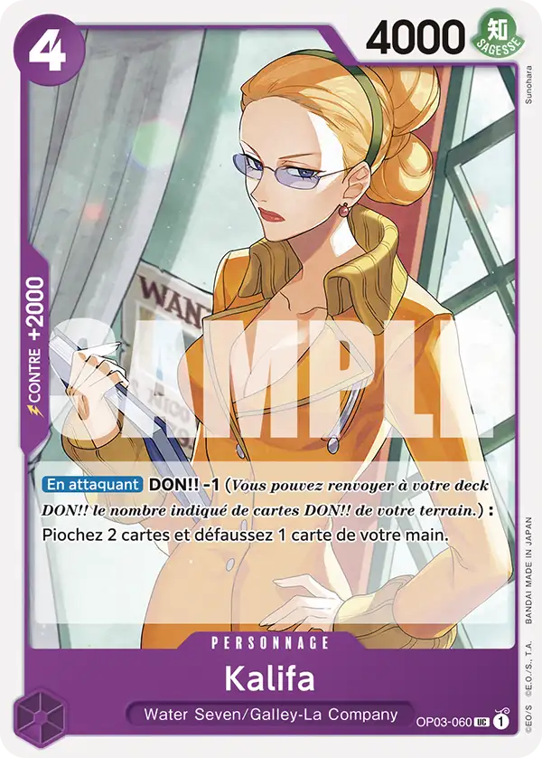 Carte One Piece OP03-060 Kalifa V1 | LorenZone