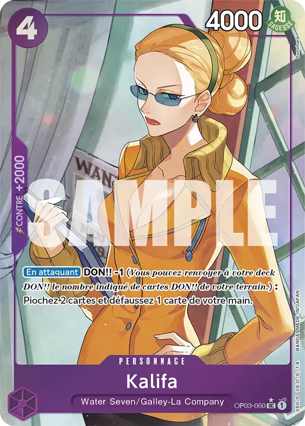 Carte One Piece OP03-060 Kalifa V3 | LorenZone