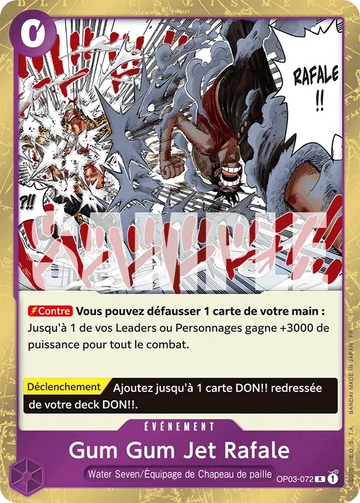 Carte One Piece Gum Gum Jet Rafale OP03-072 V1 - The Best Vol.2