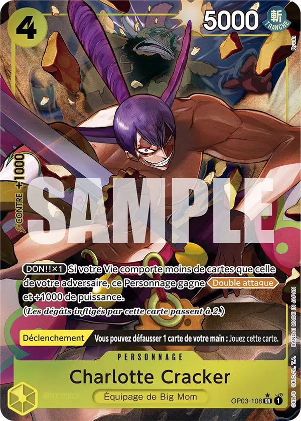 Carte One Piece OP03-108 Charlotte Cracker V2 | LorenZone
