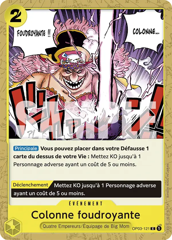 Carte One Piece OP03-121 Colonne foudroyante V1 | LorenZone
