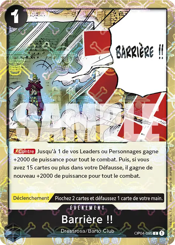Carte One Piece OP04-095 Barrière !! V2 | LorenZone