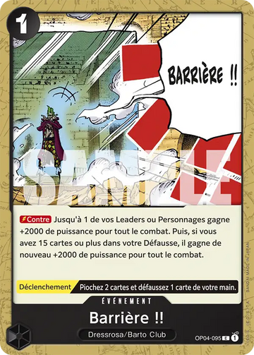 Carte One Piece Barrière !! OP04-095 V1 - The Best
