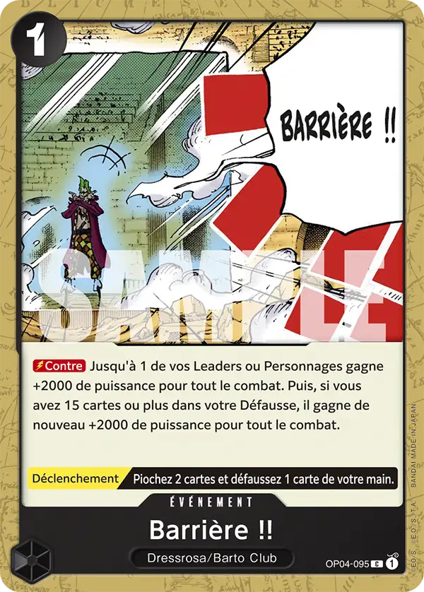 Carte One Piece OP04-095 Barrière !! V1 | LorenZone