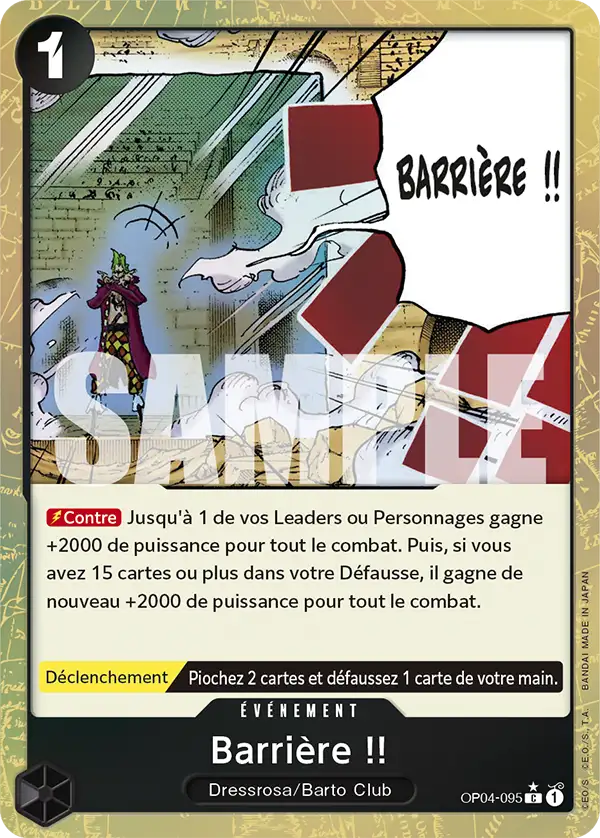 Carte One Piece OP04-095 Barrière !! V3 | LorenZone