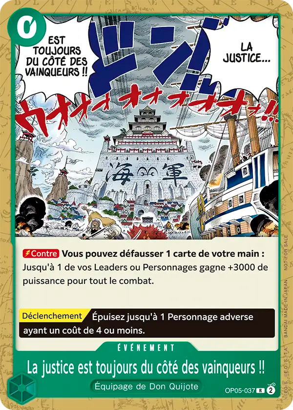 Carte One Piece OP05-037 La justice est toujours du côté des vainqueurs !! V2 | LorenZone