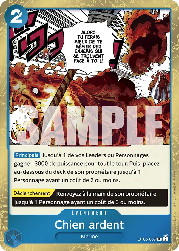Carte One Piece OP05-057 Chien ardent V1 | LorenZone